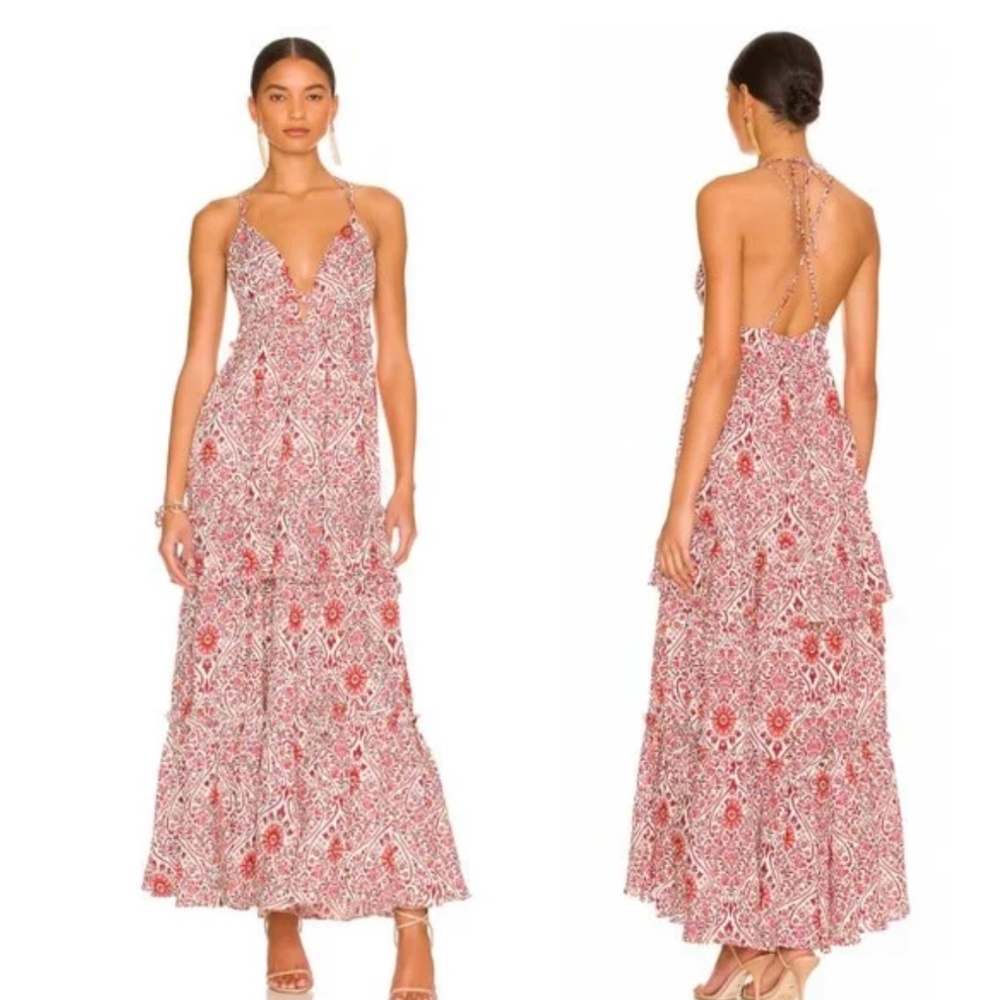 Cami Doris Dress - Orange Damask